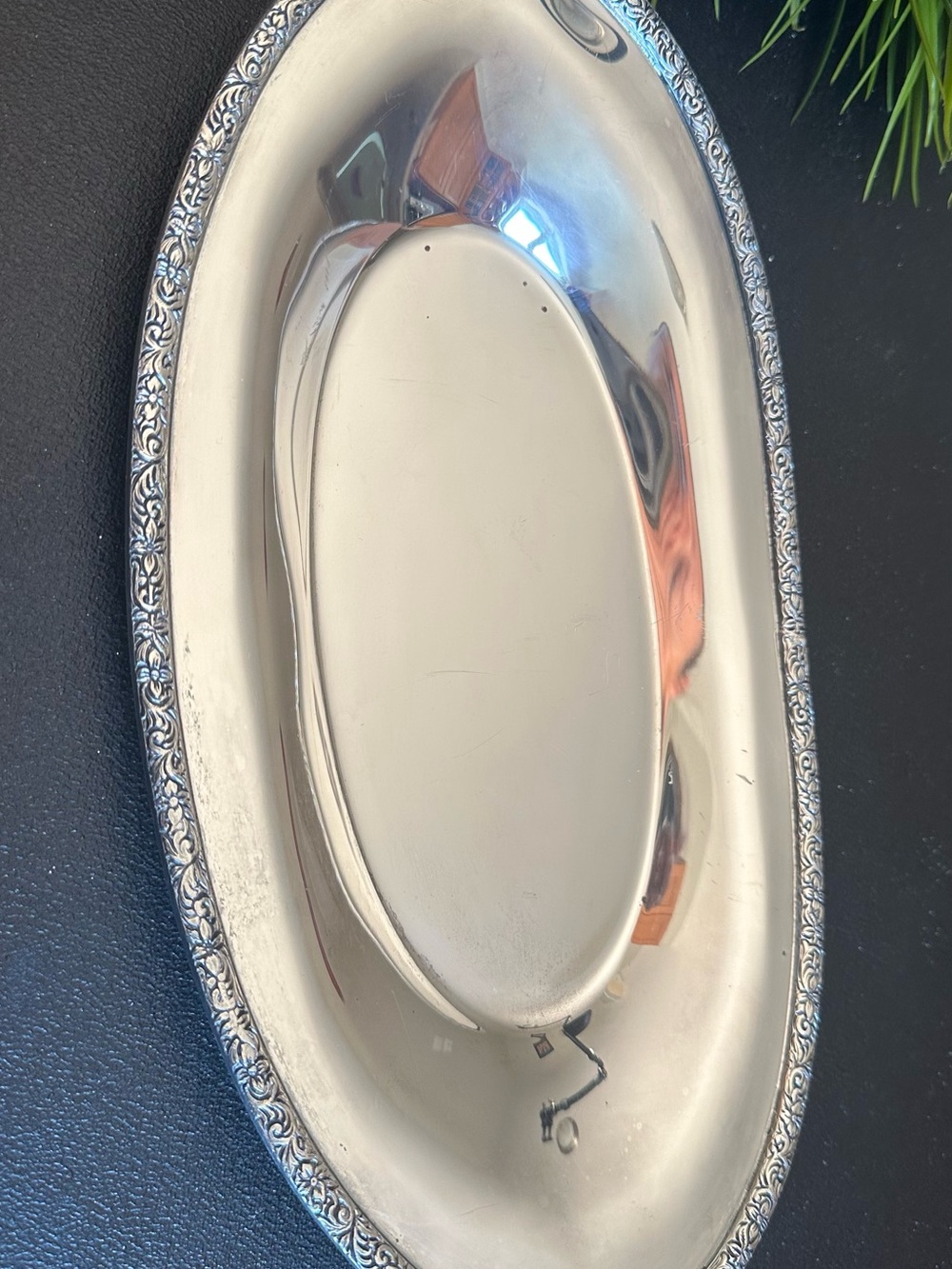 Ornate Silver plated Decorative Oval Serving Tray